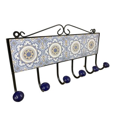 6 akasztós fogas kerámia berakással