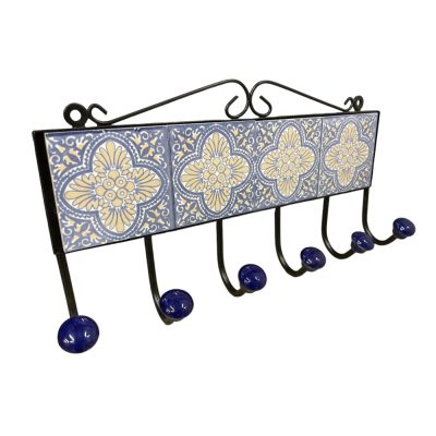 6 akasztós kerámia fogas (csempeméret 7,5x30 cm)