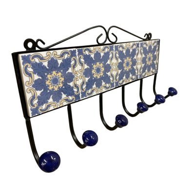 6 akasztós kerámia fogas (csempeméret 7,5x30 cm)