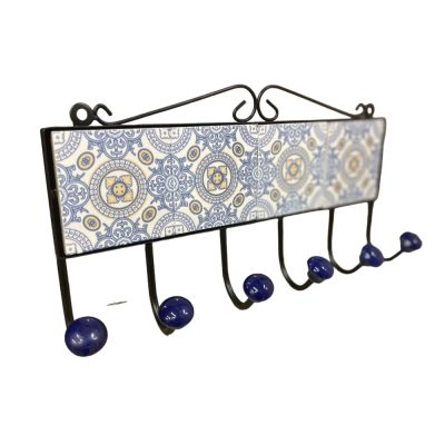 6 akasztós kerámia fogas (csempeméret 7,5x30 cm)