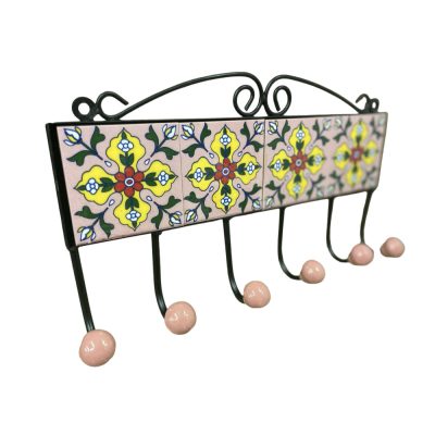 6 akasztós kerámia fogas (csempeméret 7,5x30 cm)