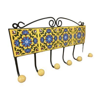 6 akasztós kerámia fogas (csempeméret 7,5x30 cm)