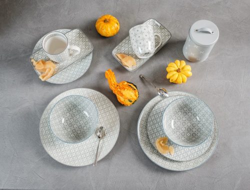 50 shades of grey 10 részes modern design porcelán étkészlet 2 személyre  