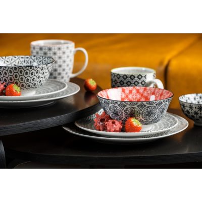  Perfect contrast 10 részes modern design porcelán étkészlet 2 személyre 