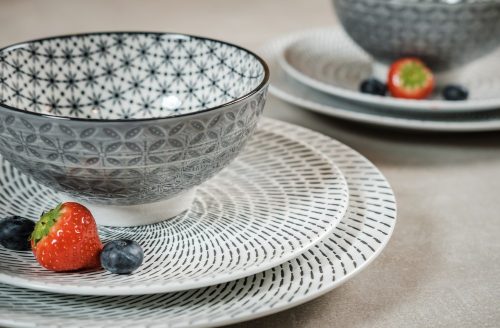 Retro star 6 részes  modern design porcelán étkészlet 2 személyre 