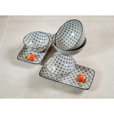   Retro star 6 részes  modern design porcelán étkészlet 2 személyre 