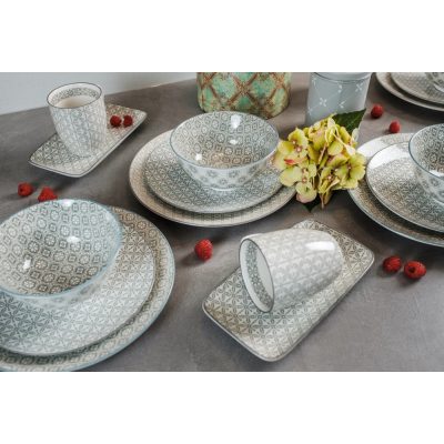   50 shades of grey 20 részes modern design porcelán étkészlet 4 személyre 