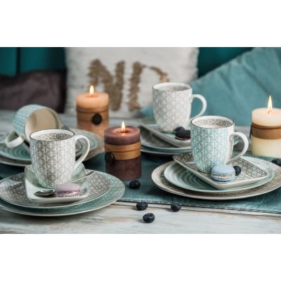   Happy family XI 16 részes modern design porcelán étkészlet 4 személyre.