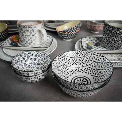   Retro star 28 részes modern design porcelán étkészlet 4 személyre 