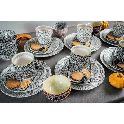   Retro star 42 részes modern design porcelán étkészlet 6 személyre 