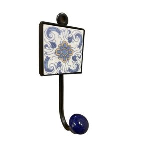 1 akasztós 5x12 cm méretű fogasok fém keretben kerámia berakással