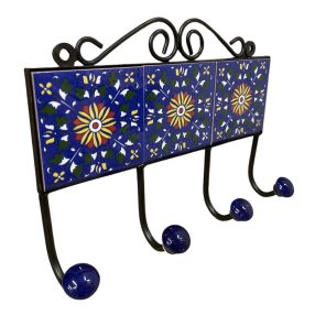 4 akasztós 23x16 cm-es fogasok fém keretben kerámia berakással