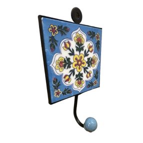 1 akasztós 10x16 cm méretű fogasok fém keretben kerámia berakással