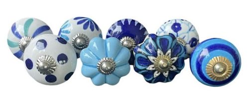 8 db-os vintage stíkusú porcelán bútorgomb szett