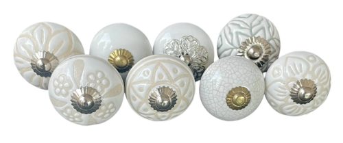 8 db-os vintage stíkusú porcelán bútorgomb szett