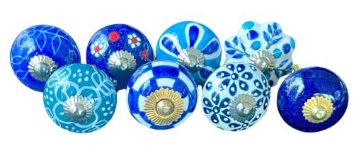 8 db-os vintage stíkusú porcelán bútorgomb szett