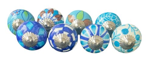 8 db-os vintage stíkusú porcelán bútorgomb szett