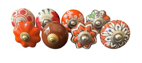 8 db-os vintage stíkusú porcelán bútorgomb szett