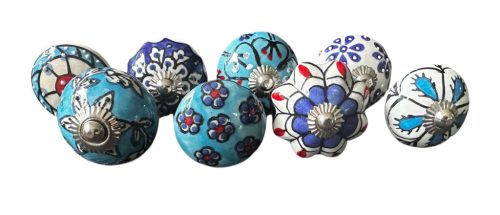 8 db-os vintage stíkusú porcelán bútorgomb szett