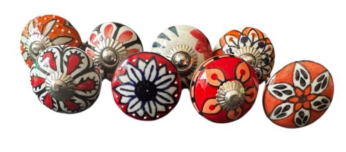 8 db-os vintage stíkusú porcelán bútorgomb szett
