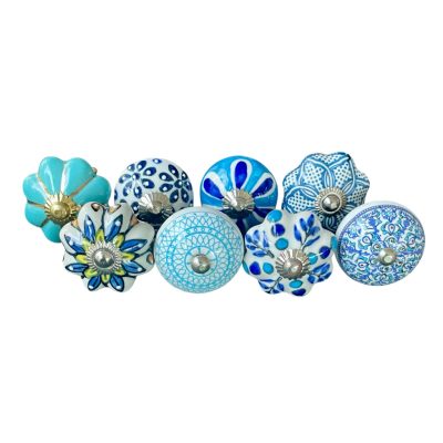 8 db-os vintage stíkusú porcelán bútorgomb szett