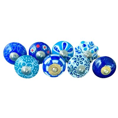 8 db-os vintage stíkusú porcelán bútorgomb szett