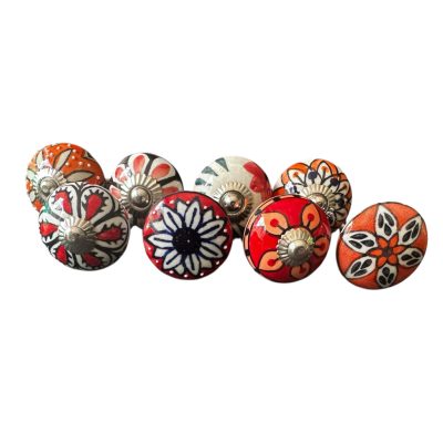 8 db-os vintage stíkusú porcelán bútorgomb szett